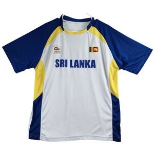 ICC World Twenty20 2012 Sri Lanka Jersey Mens L White Blue Sanga Sport